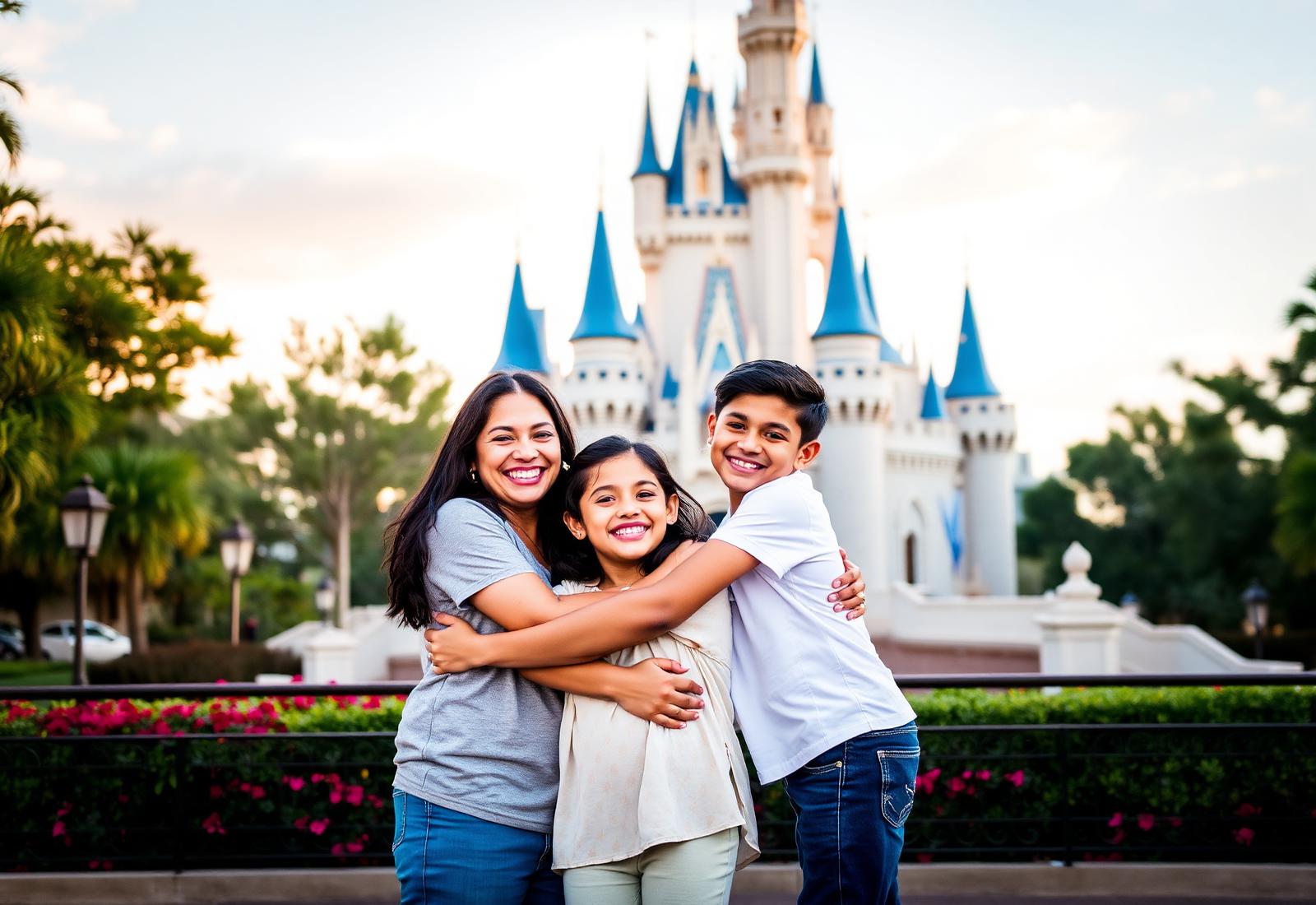 Família feliz em Orlando